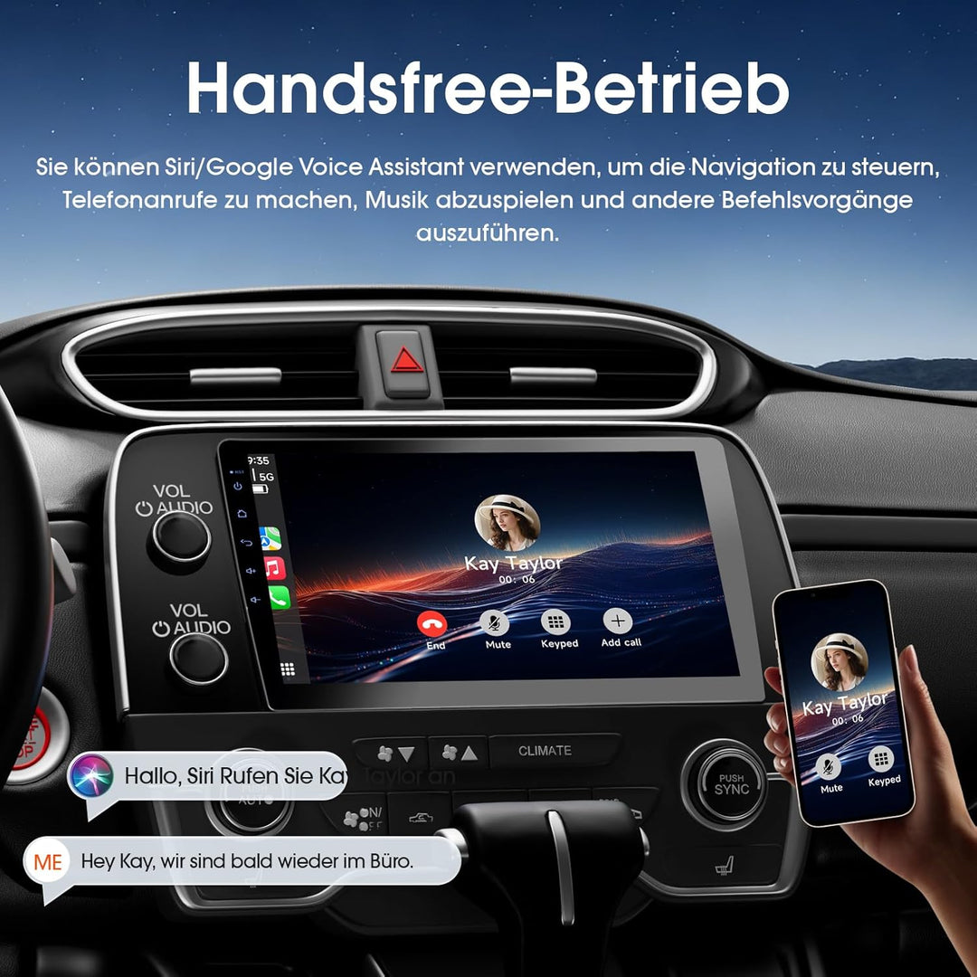 Haudio 2 Din Autoradio mit Apple CarPlay und Android Auto, 9 Zoll Autoradio mit HD-Rückfahrkamera, G
