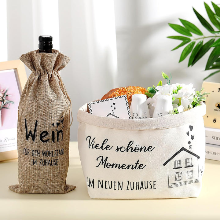 Sinmoe Einzugsgeschenke Haus Set Hochzeitsgeschenk für Brautpaar Brotkorb Salz- und Pfefferstreuer J
