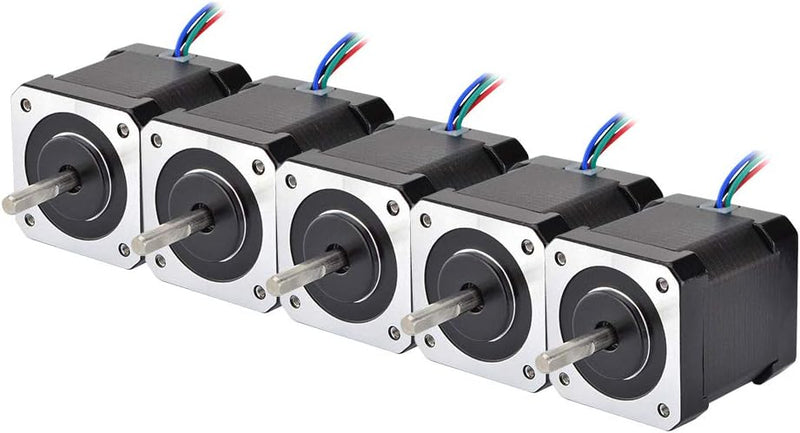 STEPPERONLINE 5 Stücke Nema 17 Schrittmotor/Stepper Motor Bipolar 59Ncm 2A 4 Drähte w/ 1m Kabel & Ve