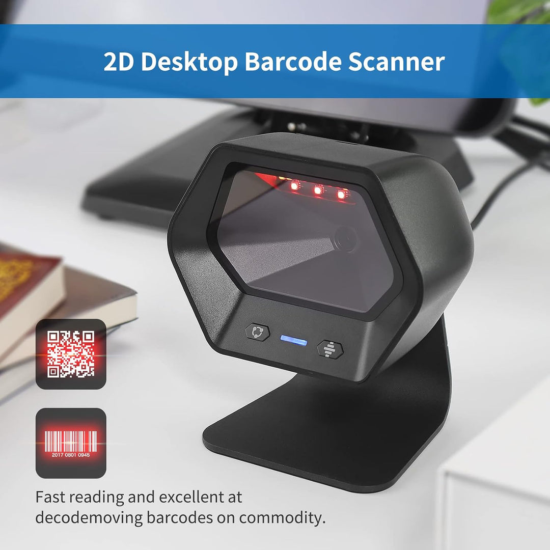 NETUM 1D 2D QR Präsentationsscanner mit USB-Barcodescanner, Omnidirektional, kabelgebunden, für Mobi