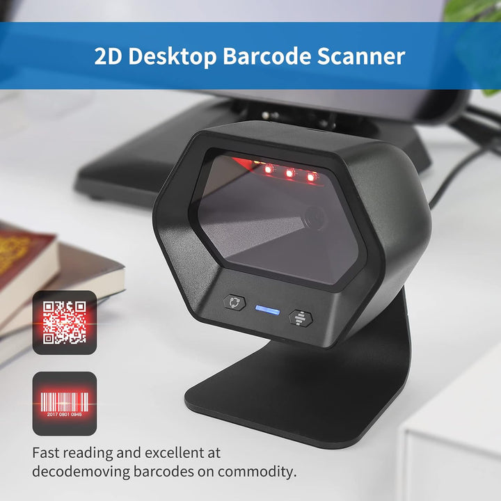 NETUM 1D 2D QR Präsentationsscanner mit USB-Barcodescanner, Omnidirektional, kabelgebunden, für Mobi