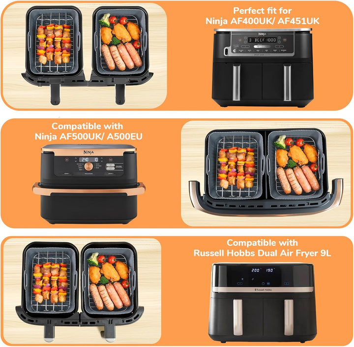 Airfryer Zubehör, Heissluftfritteuse Zubehör für Ninja AF400EU, AF451EU, AF500EU, 9-10.4L XXL Heissl