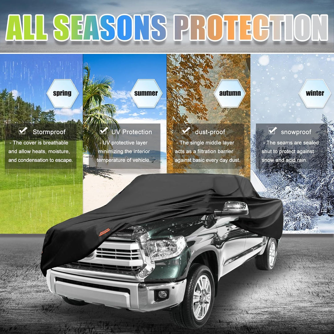X AUTOHAUX Fahrzeug Pickup Abdeckung Voller Aussenabdeckungen Wasserdicht 190T PU