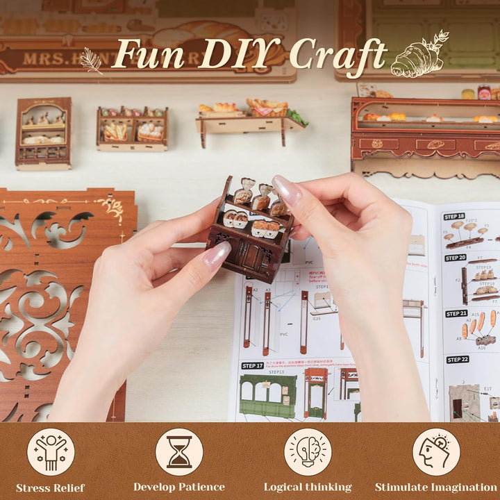 CUTEBEE Book Nook Kit | DIY Puppenhaus & Miniatur Haus Selber Bauen | Modellbausatz für Erwachsene m
