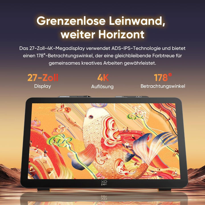 XPPen Artist Pro 27 (Gen 2) 4K UHD Grafiktablett mit Display 26,9 Zoll, 120Hz Zeichentablett für PC
