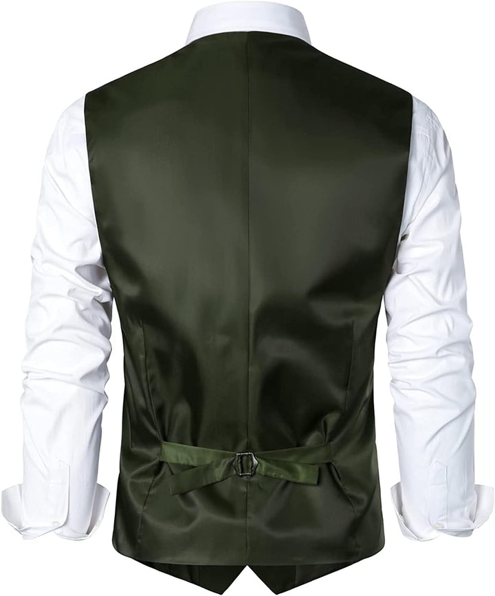PARKLEES Herren Hipster Urban Design Business formelle Weste Slim Fit Anzug Smoking Kleid Weste S Ol