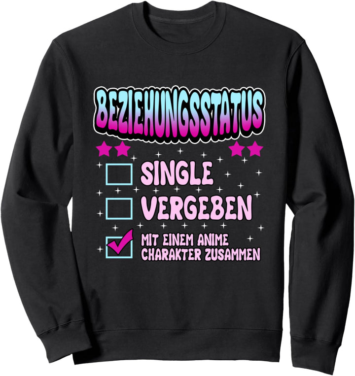 Lustig Mit einem Anime Charakter zusammen Figur Spruch Weeb Sweatshirt