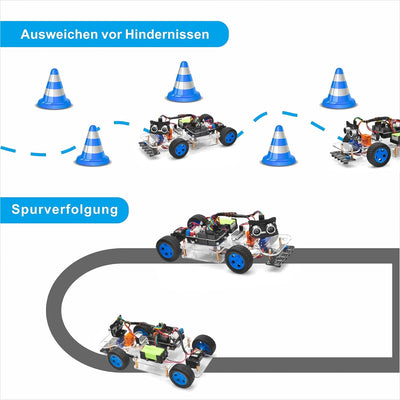 OSOYOO Robot Car V1.0, Elektronik Baukasten, Roboter Bausatz, Elektronik Baukasten Für Erwachsene, P