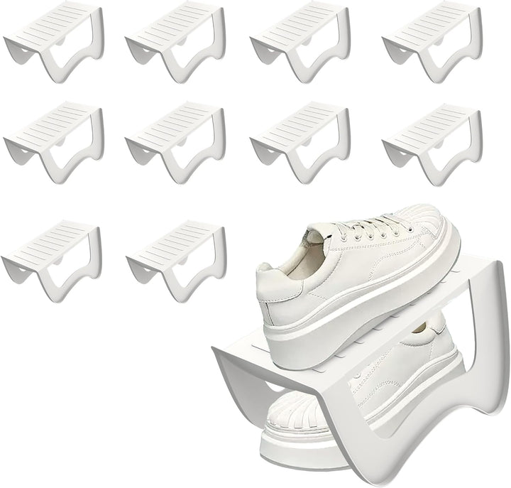HENGMEI 20 Stück Schuhschlitze Organizer Rutschfest Schuhhalter Doppelschicht Schuhstapler Schuhaufb