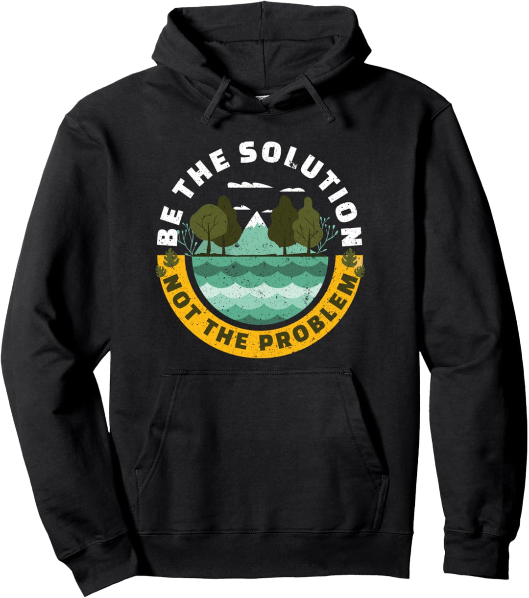 Earth Day Be The Solution Cute Vintage Recycling Pullover Hoodie