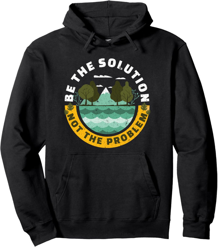 Earth Day Be The Solution Cute Vintage Recycling Pullover Hoodie