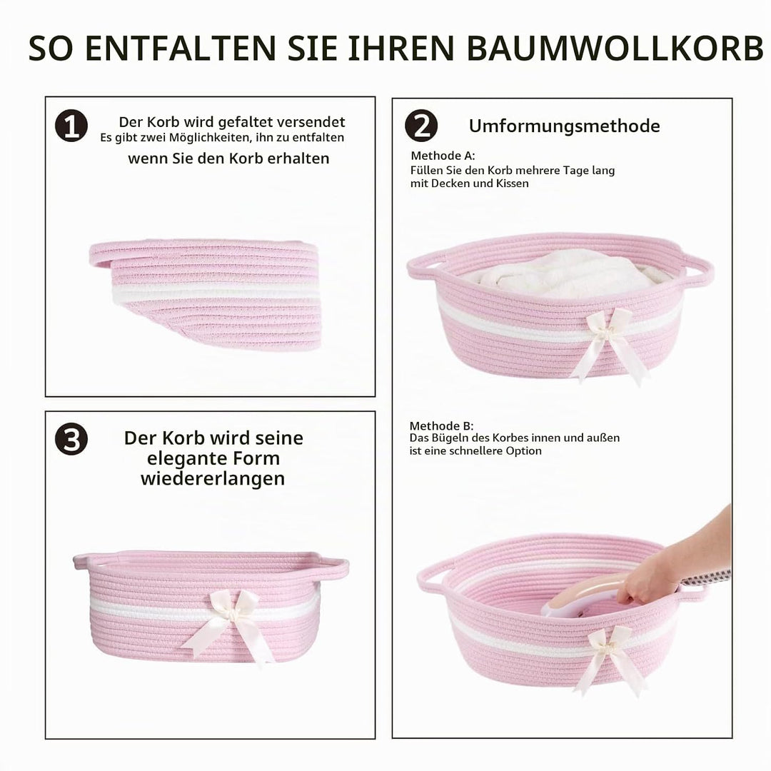TIMEYARD Aufbewahrungskorb, Geschenkkorb Leer, Baumwolle Organizer für Handtücher, Snacks, Hundespie