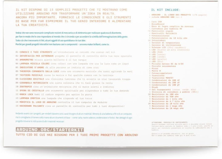 Official Arduino Starter Kit [K010007] (Italian Project Book) - Komplettset zum Erlernen von Elektro