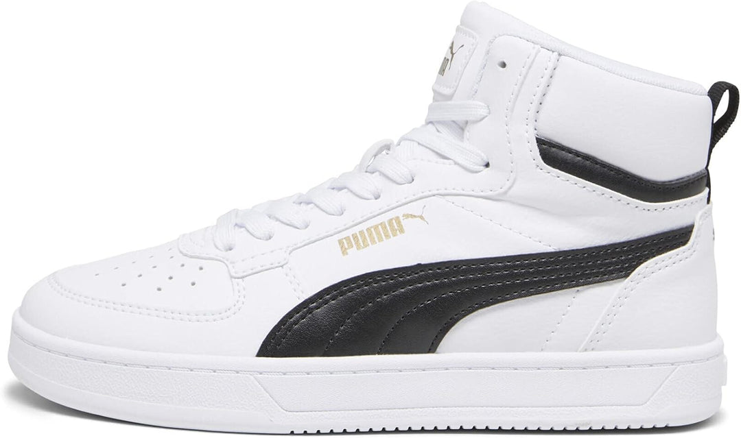 PUMA Unisex Kinder Caven 2.0 Mid Jr Sneaker, Puma White Puma Black Gold