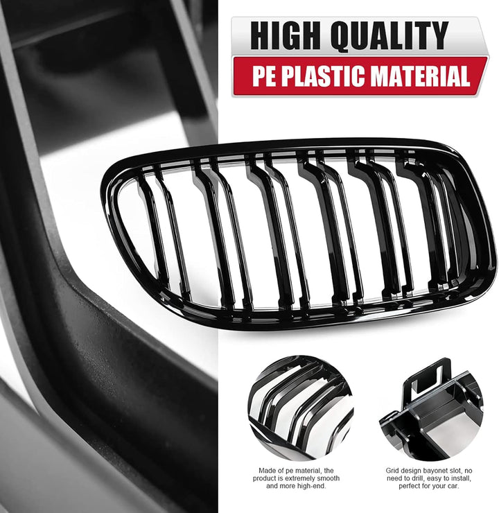 YIUBCZOQI E90 E91 Kühlergrille passend für BMW 3er E90 E91 LCI Bj Nieren Schwarz grill vorne 2009-20