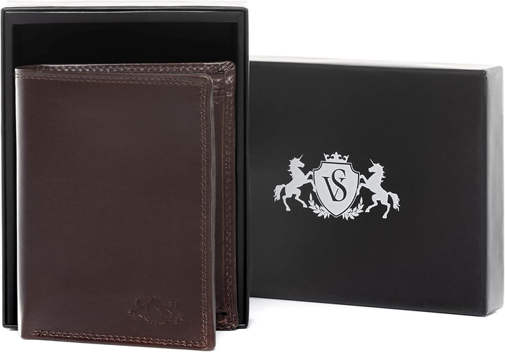 SID & VAIN Geldbeutel praktisch flach mit RFID Schutz Barney aus Büffel-Leder I Brieftasche Hochform