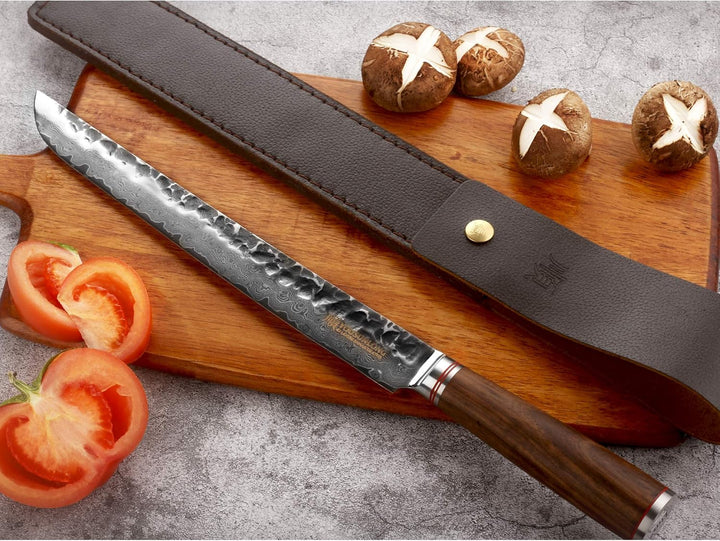 YOUSUNLONG Max Sakimaru Messer 11 Zoll Sashimi Sushi Yanagiba Messer - Japanischer Damaskus gehämmer
