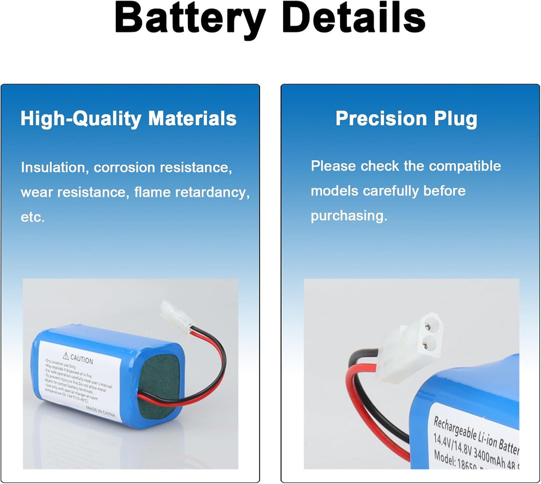 14,4 V 3400 mAh Lithium-Ionen-Akku, kompatibel mit Miele Scout RX1, RX1-SJQL0, RX2 60, RX3 60 (Miele