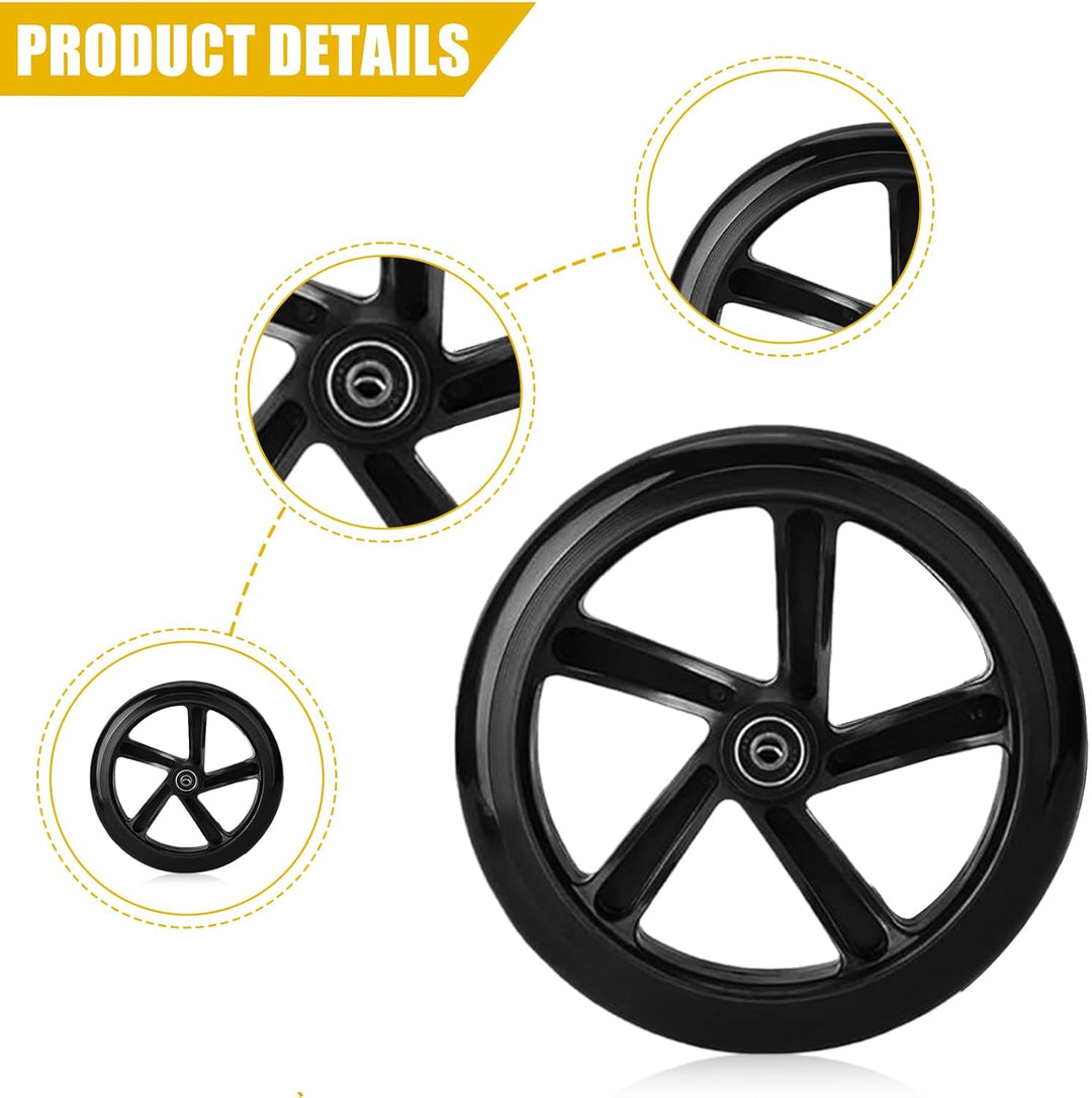 200mm Scooter Rollen 2 Stück, Scooter Ersatzräder mit ABEC-9 Kugellager, City und Stunt ScooterRolle
