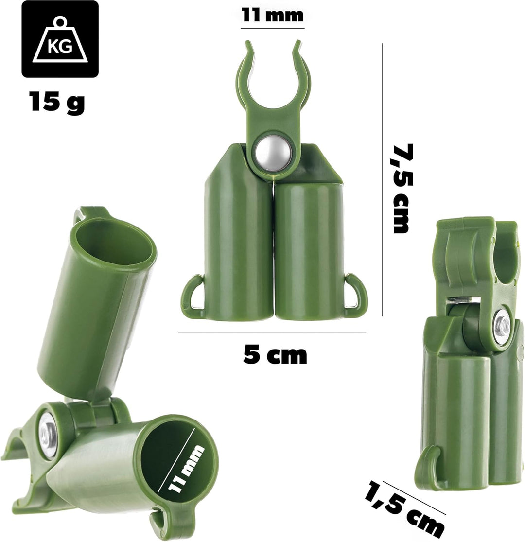 KADAX Gurken Rankhilfe Set – 9 x Pflanzstab 120 cm, Ranknetz 2,45 x 1,1 m, 4 x Pflanzstab-Verbinder,