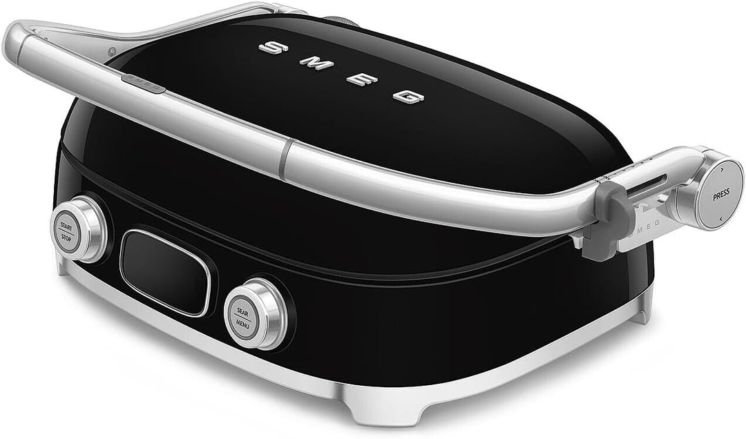 Smeg, MGF01BLEU, Elektrischer 3-in-1-Multifunktionsgrill, Schwarz, Schwarz