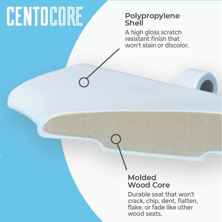 Centoco 700-106 WC-Sitz aus Holz, robustes, geformtes Holz mit Centocore-Technologie, Knochen ROUND