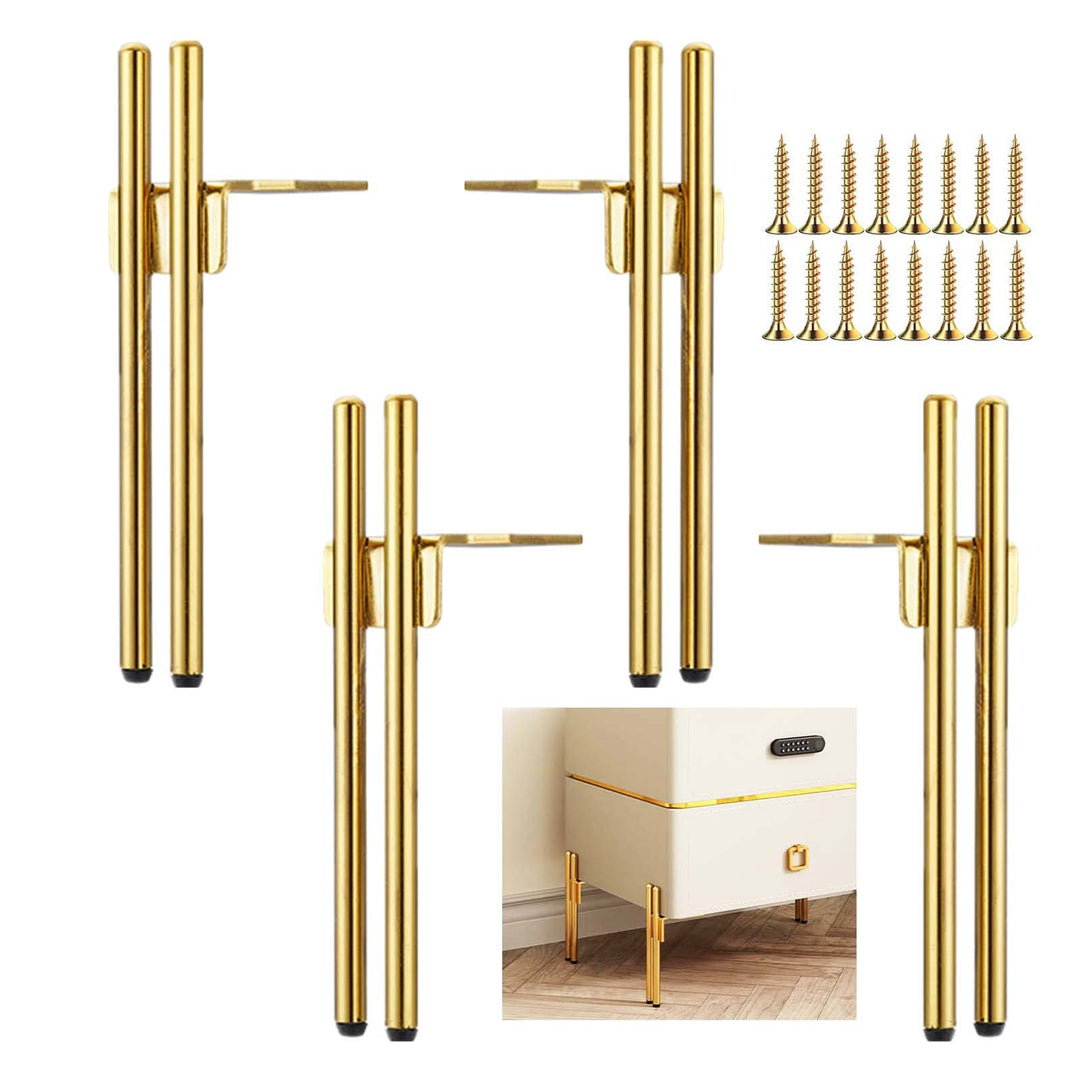 KMERCE Design Möbelfüsse Metall Gold, 4pcs Schrankfüsse 15cm, Kommodenfüsse, Sofa füsse, Füsse für m