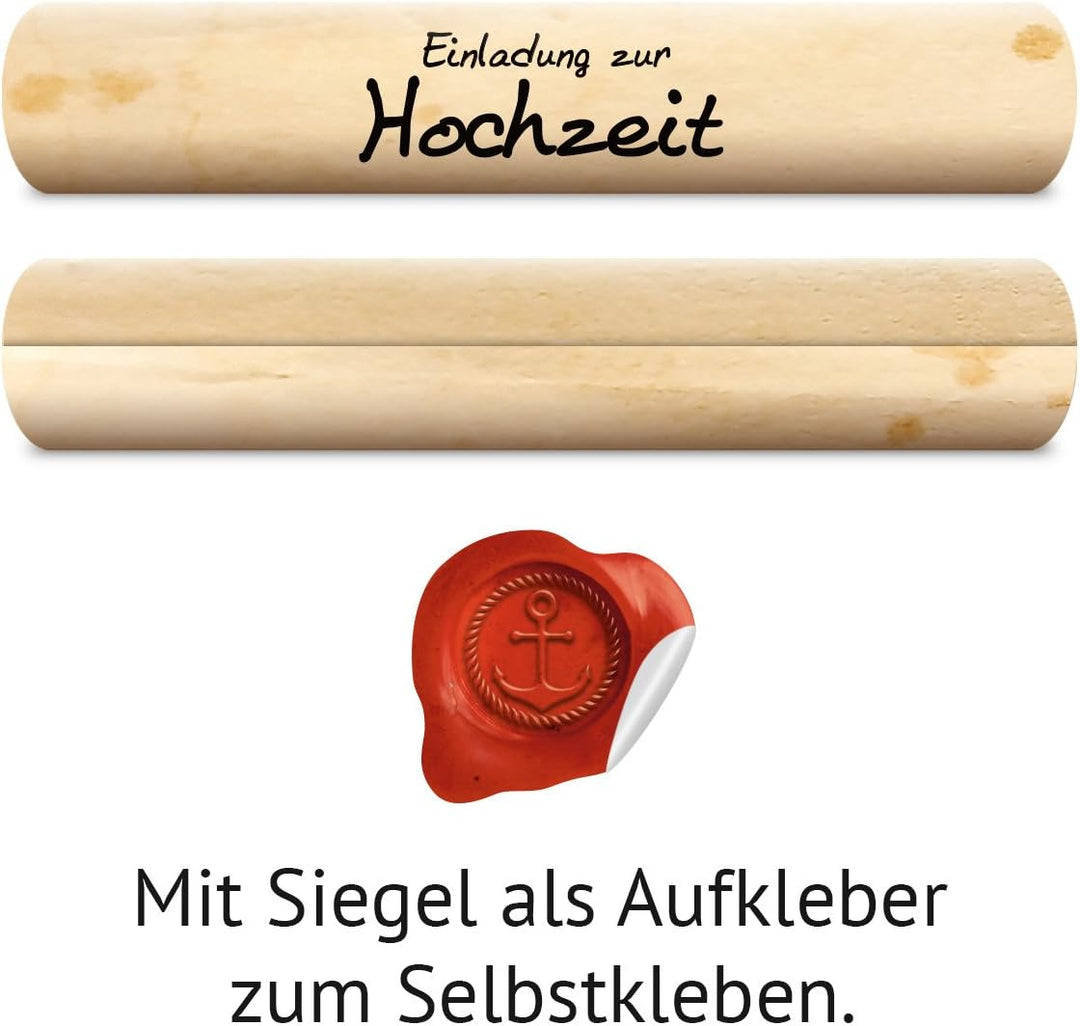 Kartenmachen.de 10 x Hochzeitseinladungen Einladungskarten Hochzeit - Vintage Flaschenpost, 10