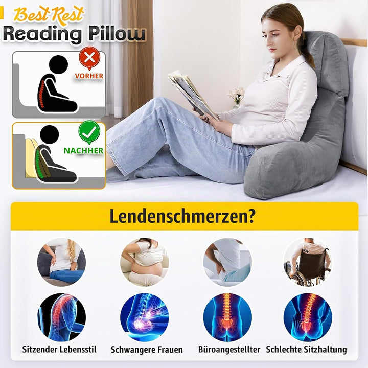 AS AWESLING Lesekissen &amp; Gaming-Kissen mit Rückenstütze - Nacken- und Lendenkissen für Bett, Sofa, B