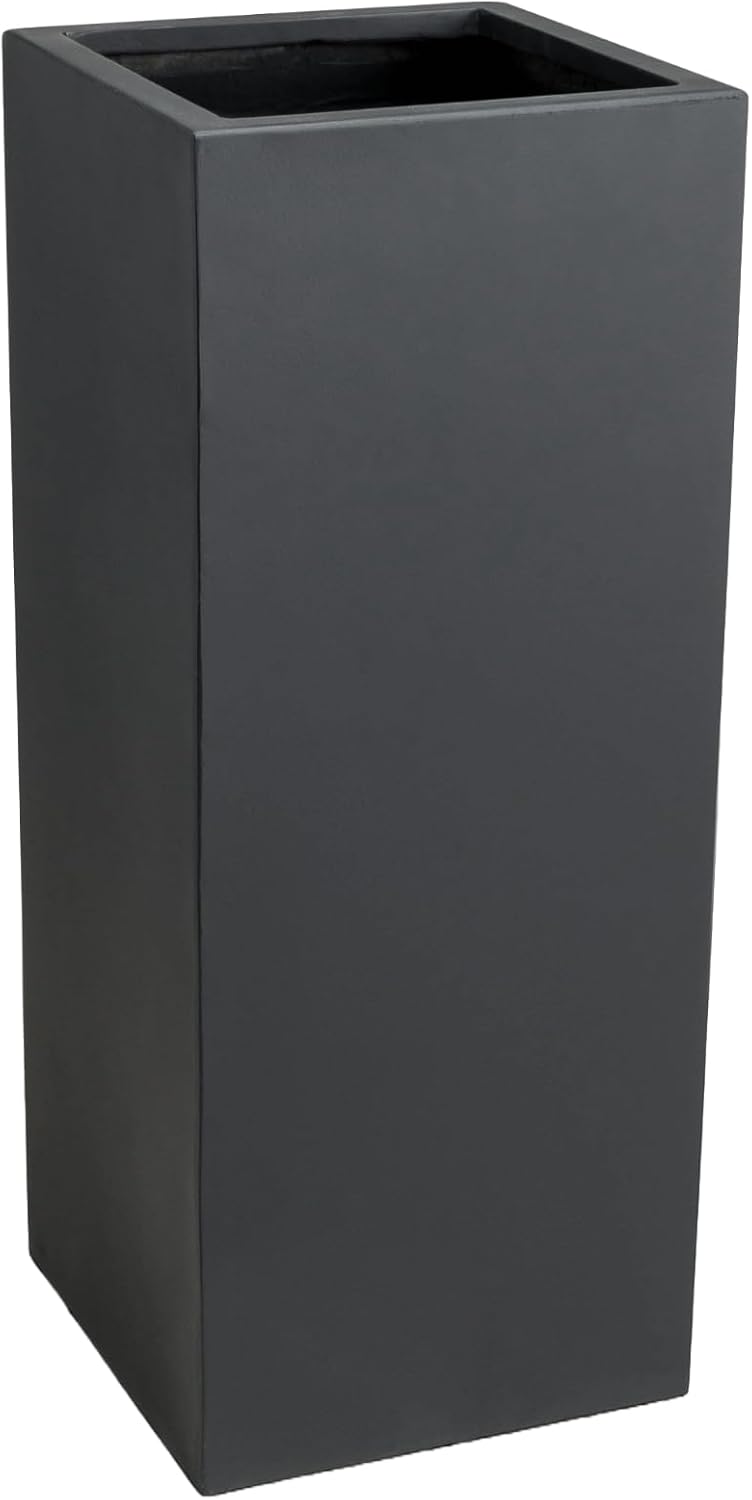 VIVANNO Pflanzkübel Blumenkübel Übertopf Säule Fiberglas Anthrazit Block 75x30x30, 75x30x30 cm Anthr