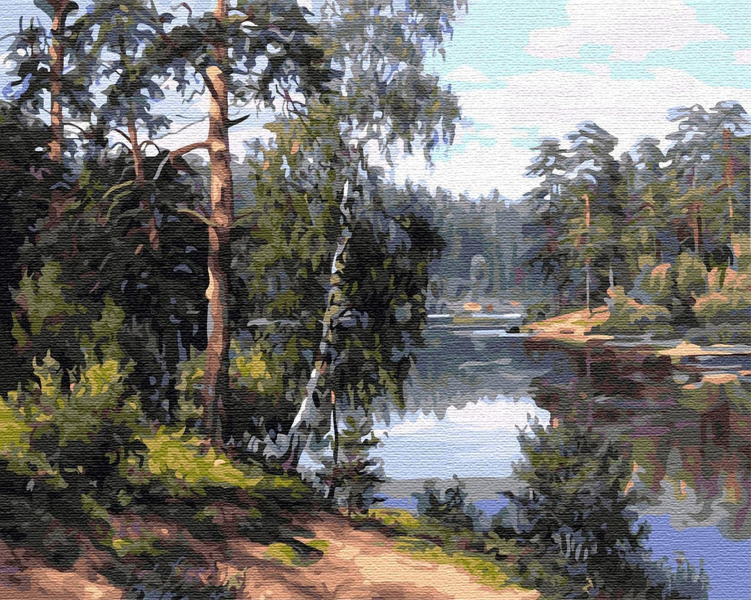 Artnapi Malen nach Zahlen Erwachsene mit Rahmen | DIY Handgemalt | Natur - Waldfluss | Kit für Anfän