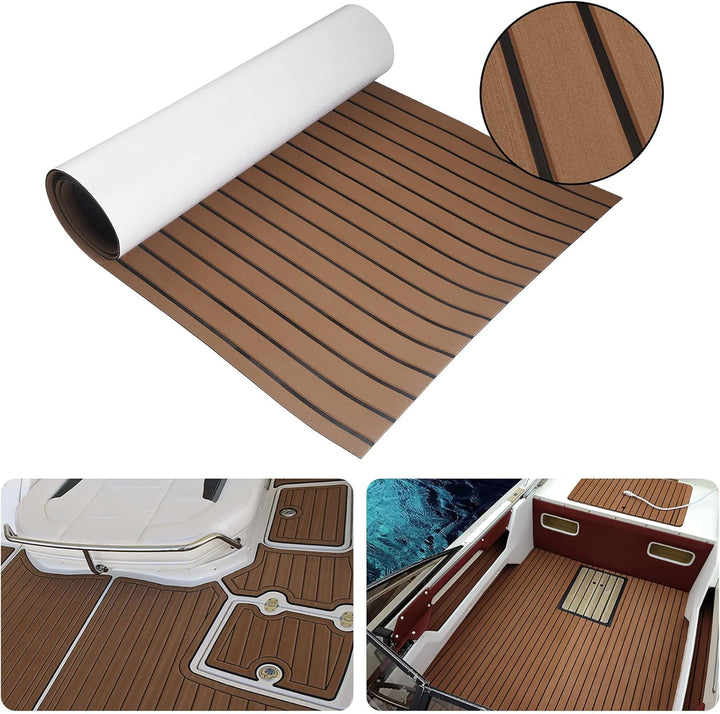 MIJOBS Teak Decking Sheet Eva Teak Selbstklebend rutschfeste Matte Marinedeck für Boote Yacht Marine