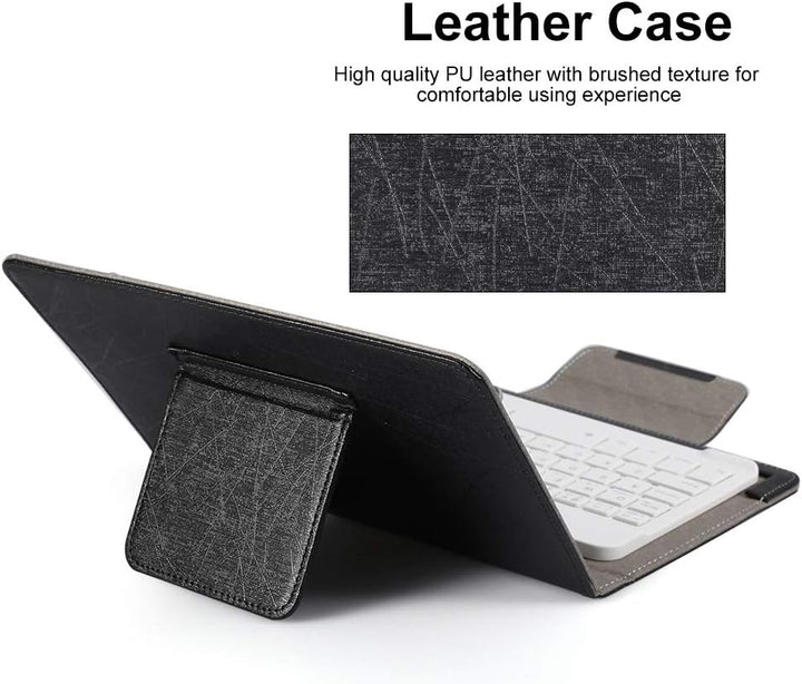 7 Zoll Bluetooth Tastatur und Abdeckungsset, PU Leder 7'' Ultradünne Bluetooth Tastatur Schutzhülle