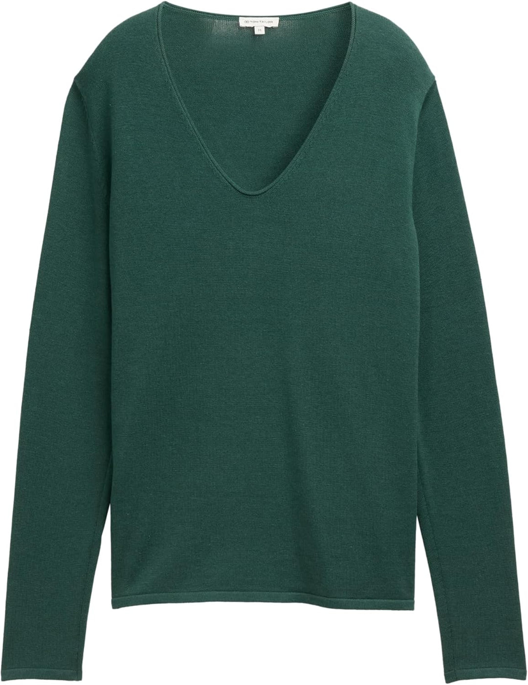 TOM TAILOR Damen Basic Strickpullover mit V-Ausschnitt S 30024 - Explorer Green, S 30024 - Explorer