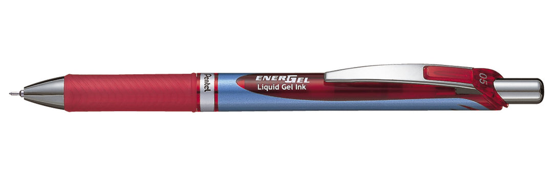 Pentel BLN75-B Gel-Tintenroller EnerGel mit Druckmechanik und Nadelspitze 0,5 mm 12 Stück, rot 12 St