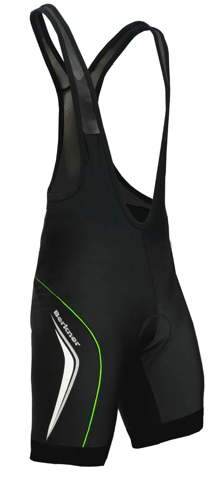 Berkner - Derek-Plus, Trägerhose, Radlerhose mit Trägern und Gel - Sitzpolster 3XL Schwarz - Grün, 3