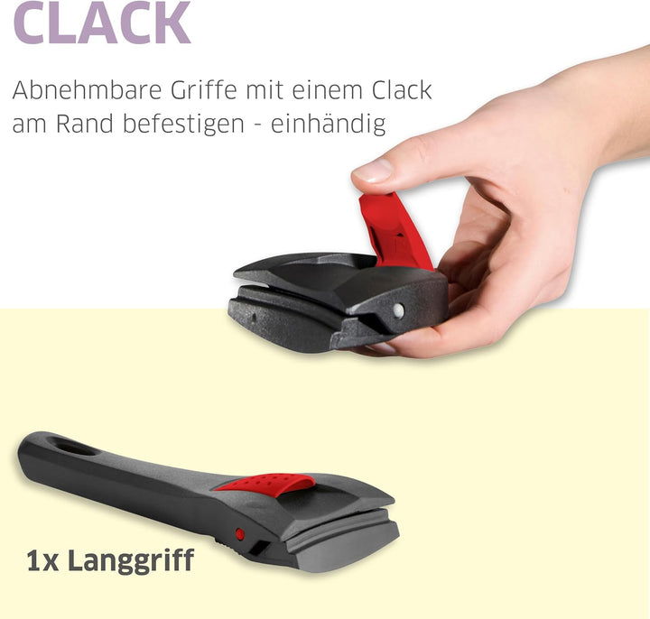 Pfannenset Induktion 3-teilig Bratpfanne 28 cm mit Glasdeckel & abnehmbarer Griff, antihaftbeschicht