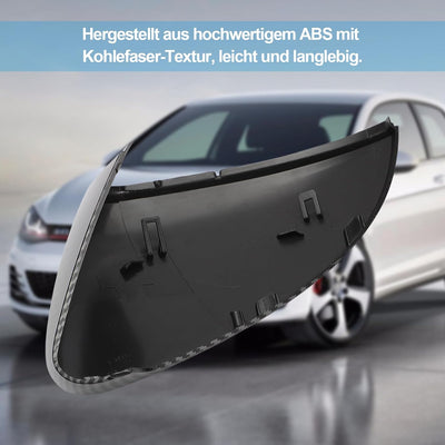 1 Paar Auto Spiegelkappen für Golf 7,5G0 857 537 E,Konuooer Kohlefaser Rückspiegel Gehäuse für MK7 2