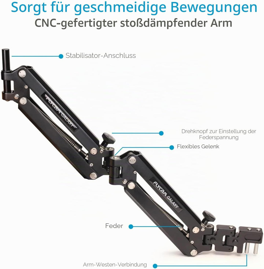 FLYCAM GLXY-AV Galaxy Doppelarm und Weste, mit Steadycam, für Hand-Stabilisator für Videokamera, Cam