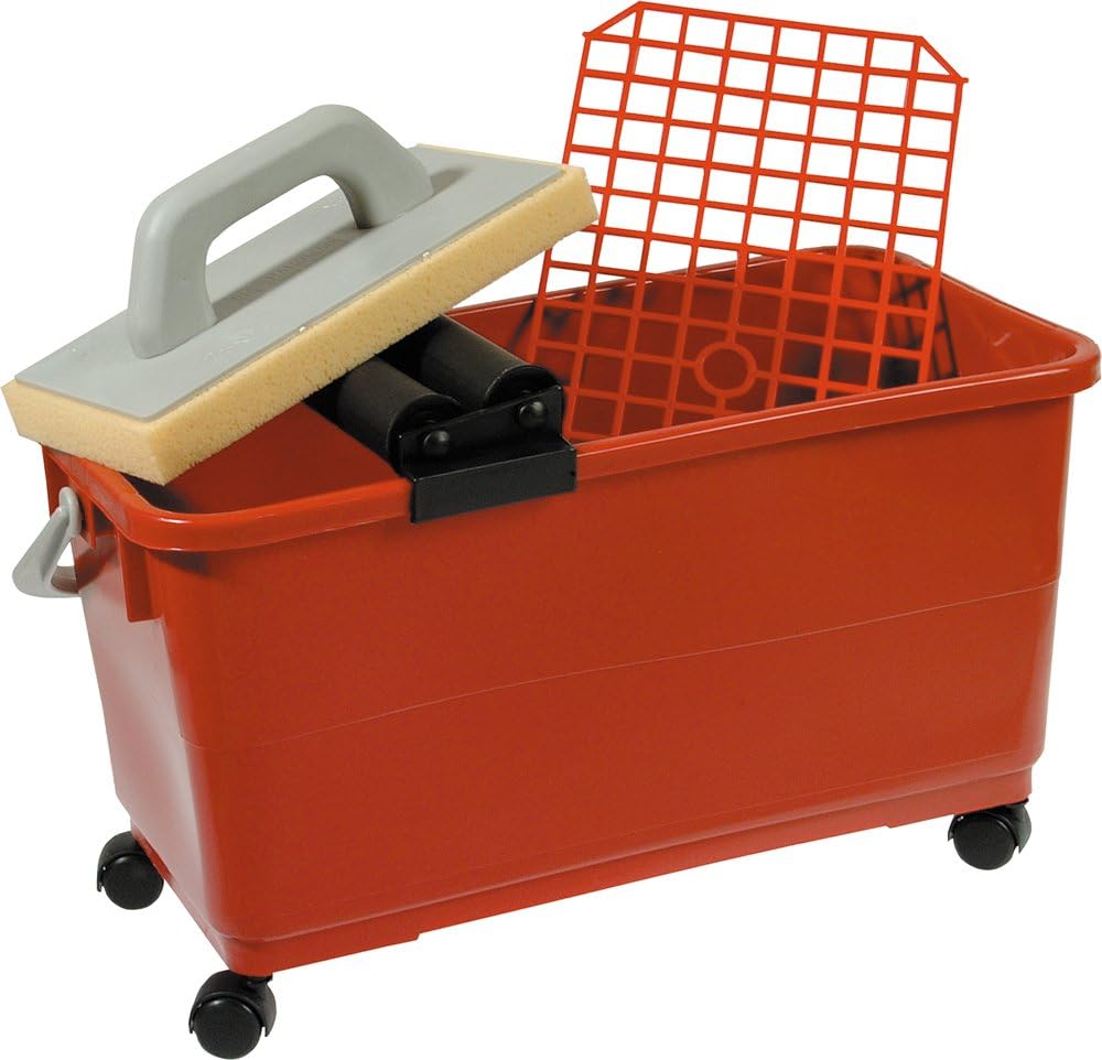 HAROMAC Fliesenwaschset"Profi" 8tlg. Made in Germany, 22l Kunstoffeiner mit Bodengitter, Doppelrolle