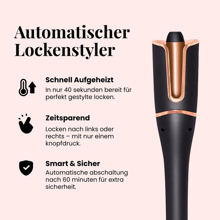 Automatischer Lockenstab 5-in-1, Keramisch Ionisch, 2 Lockenrichtungen, 6 Temperaturstufen, Alle Haa
