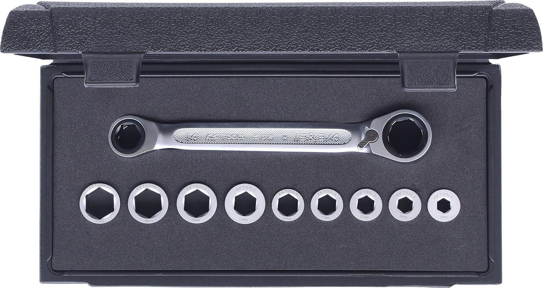 KS Tools 503.4645 GEARplus Doppel-Ratschenringschlüssel-Satz umschaltbar 10-tlg.