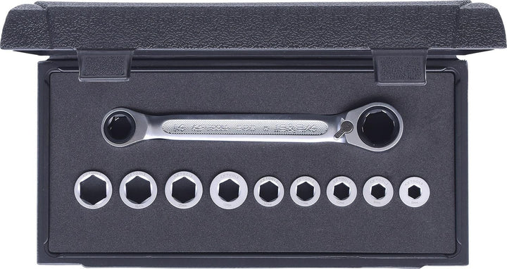 KS Tools 503.4645 GEARplus Doppel-Ratschenringschlüssel-Satz umschaltbar 10-tlg.