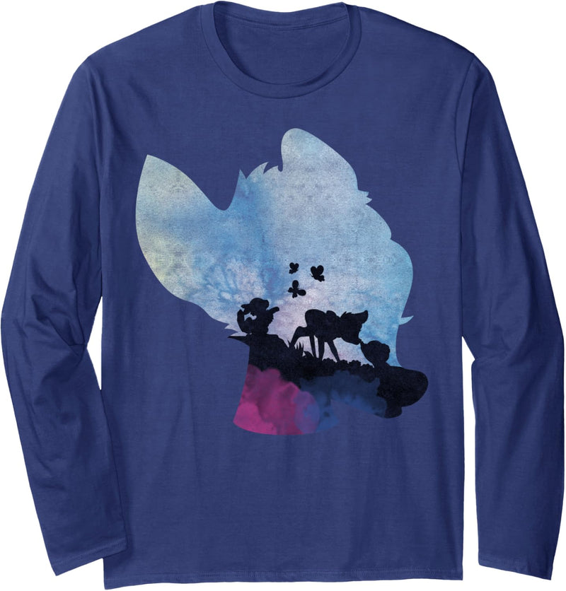 Disney Bambi Watercolor Silhouette Langarmshirt