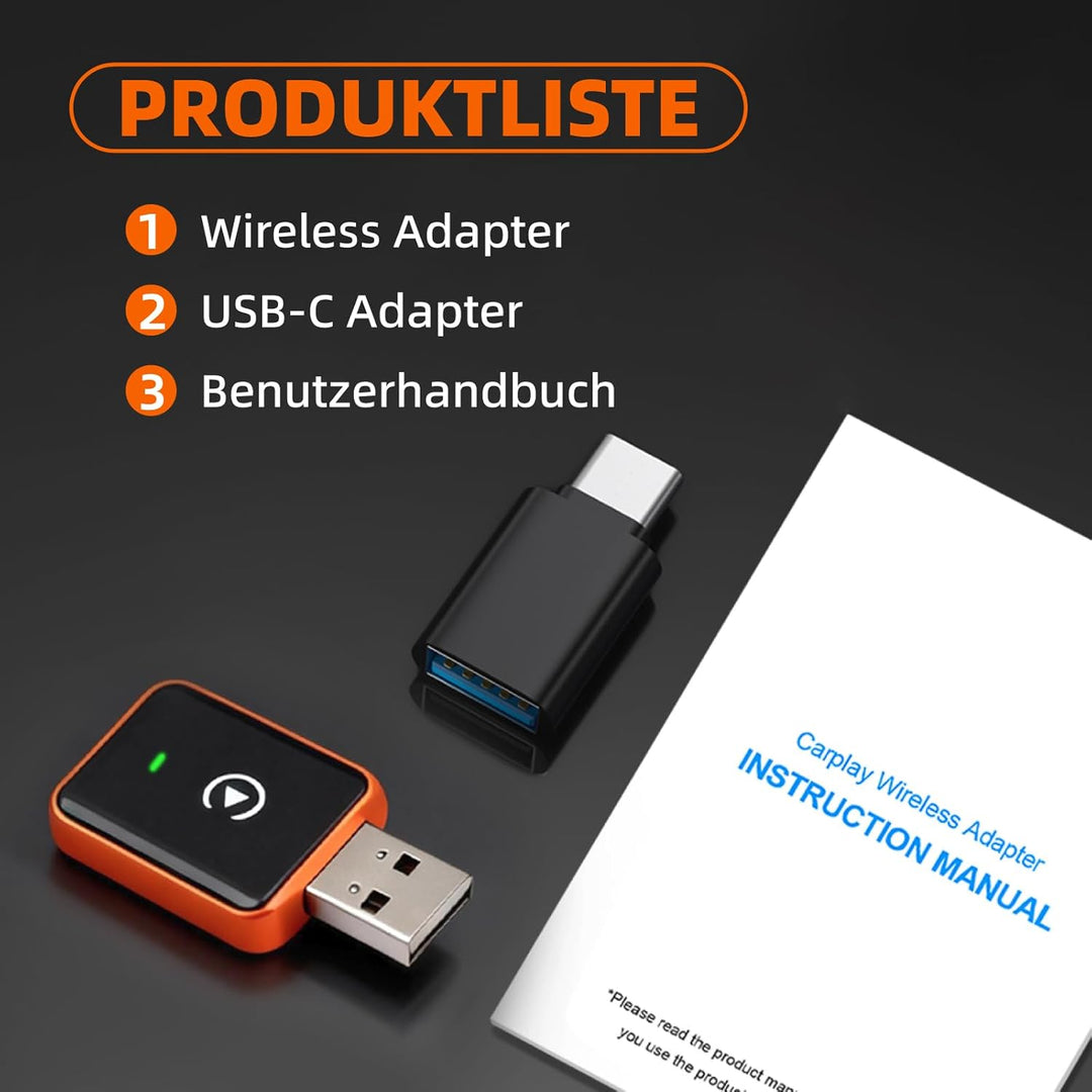 LINGHUANG CarPlay Wireless Adapter for Apple iPhone & Android Auto Wireless Adapter, Upgrade von Wir