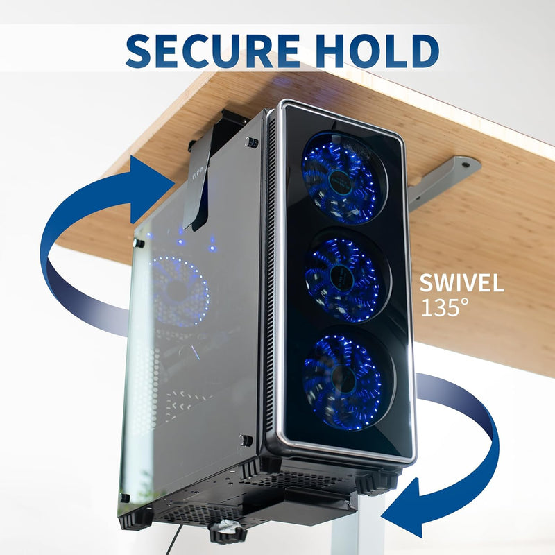 VIVO MOUNT-PC01 Verstellbare PC-Halterung für Schreibtisch und Wand, Computergehäuse-Halterung mit D