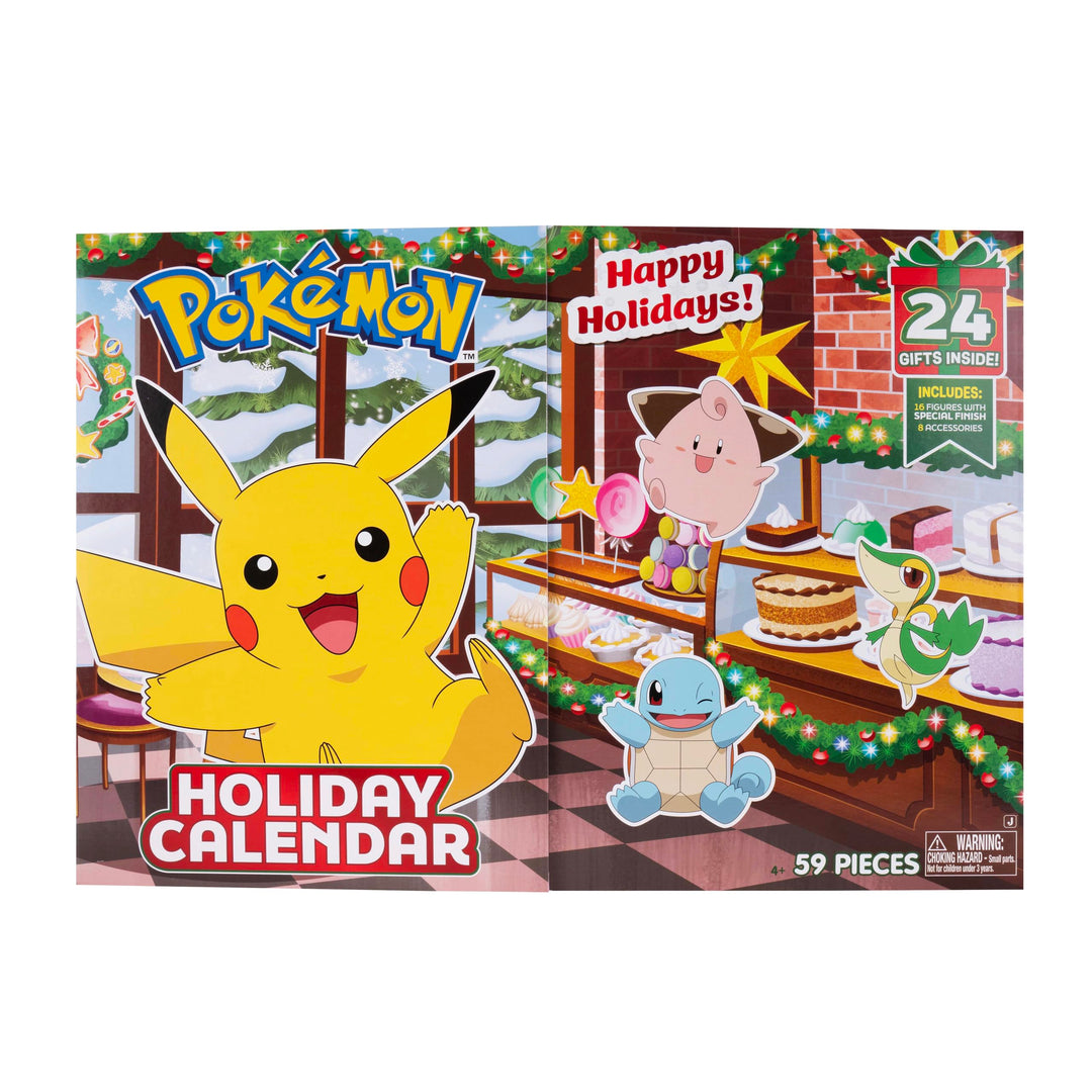 Pokémon PKW4116 - Adventskalender 2025 – Mit 16 exklusiven Battle-Figuren (ca. 5 cm) und 8 festliche