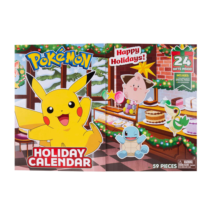 Pokémon PKW4116 - Adventskalender 2025 – Mit 16 exklusiven Battle-Figuren (ca. 5 cm) und 8 festliche