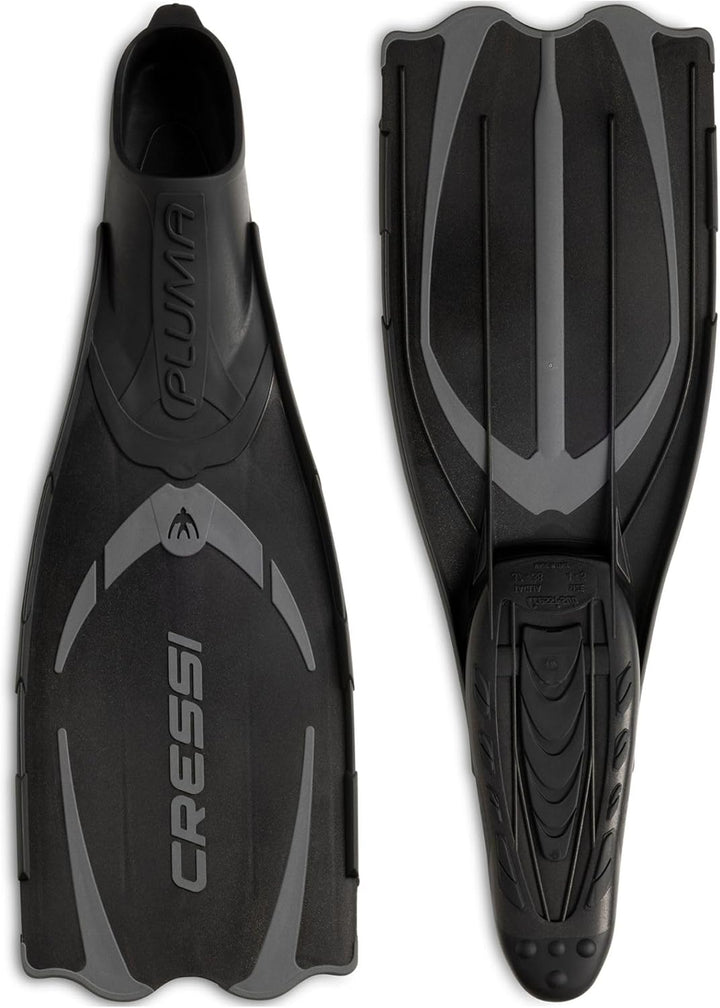 Cressi Pluma / Pluma Bag - Premium Flossen Set Schwarz/Silber 45/46 Single, Schwarz/Silber 45/46 Sin