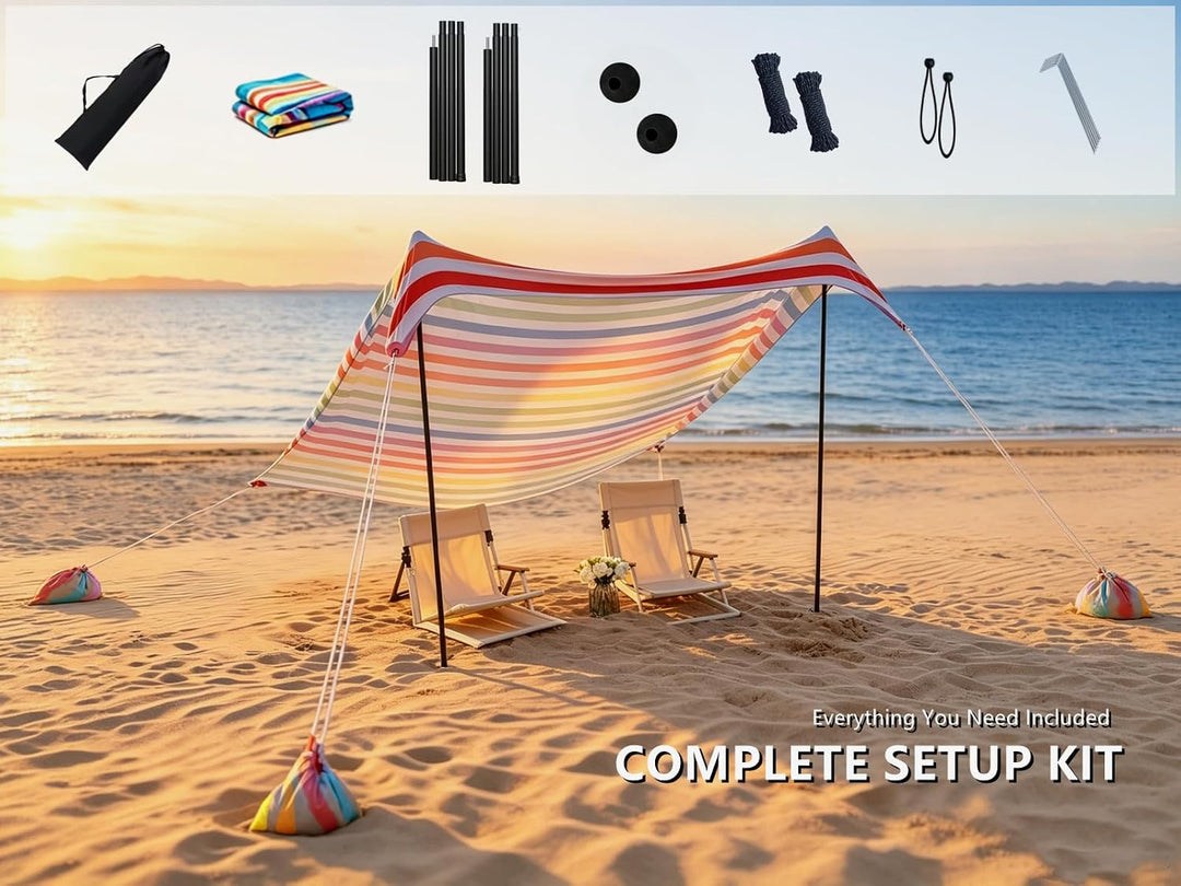 Strand Schatten Zelt Markise Strand Sonnencreme wasserdichte leichte Blockierung und elastische Sonn